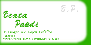 beata papdi business card